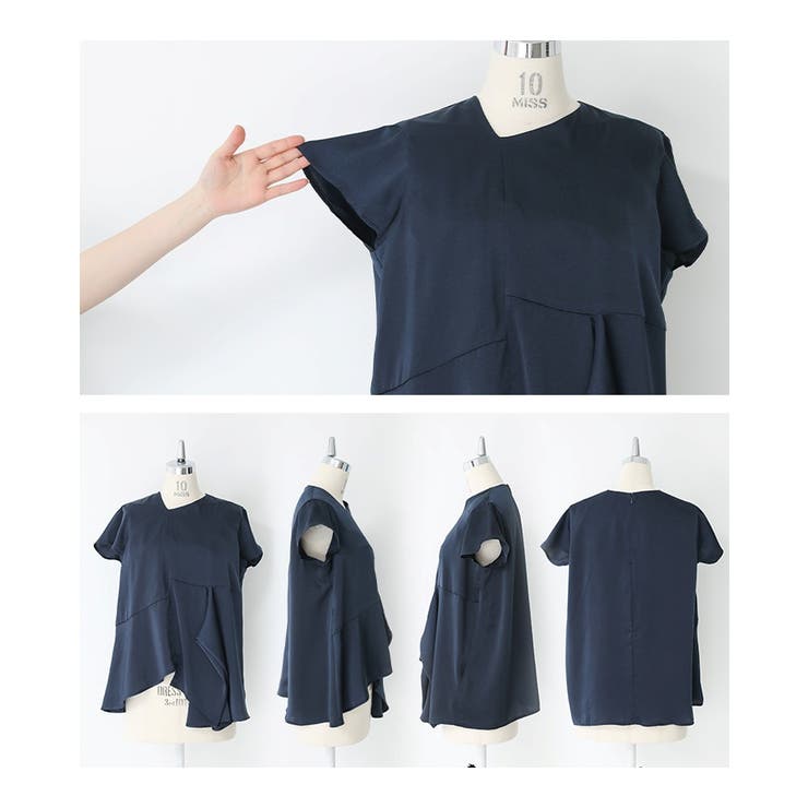 kOhAKUアシメドレープフレンチスリーブブラウス | osharewalker | 詳細画像14 