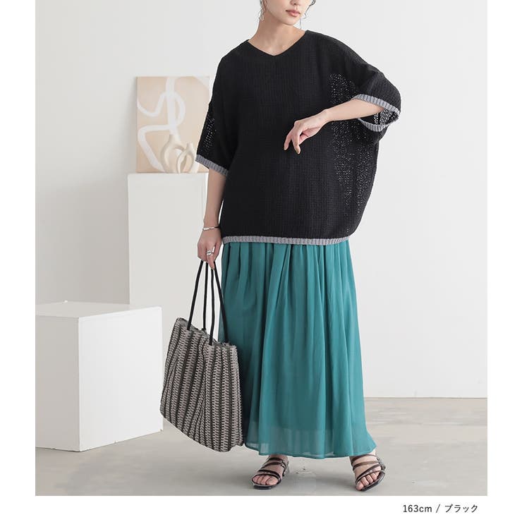 n'OrLABEL前後２wayループヤーン配色ニット  | osharewalker | 詳細画像9 