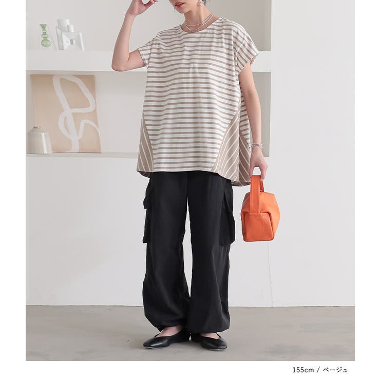 n'OrLABELボーダー切替フレンチスリーブカットソー | osharewalker | 詳細画像12 