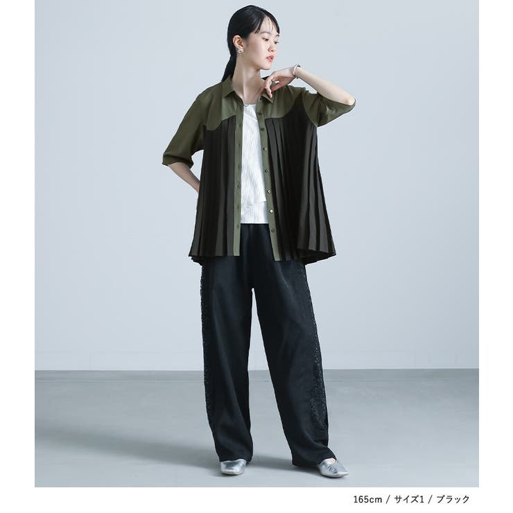 kOhAKUカーブ切替プリーツシャツ | osharewalker | 詳細画像2 