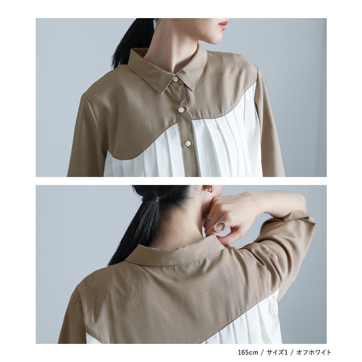 kOhAKUカーブ切替プリーツシャツ | osharewalker | 詳細画像13 