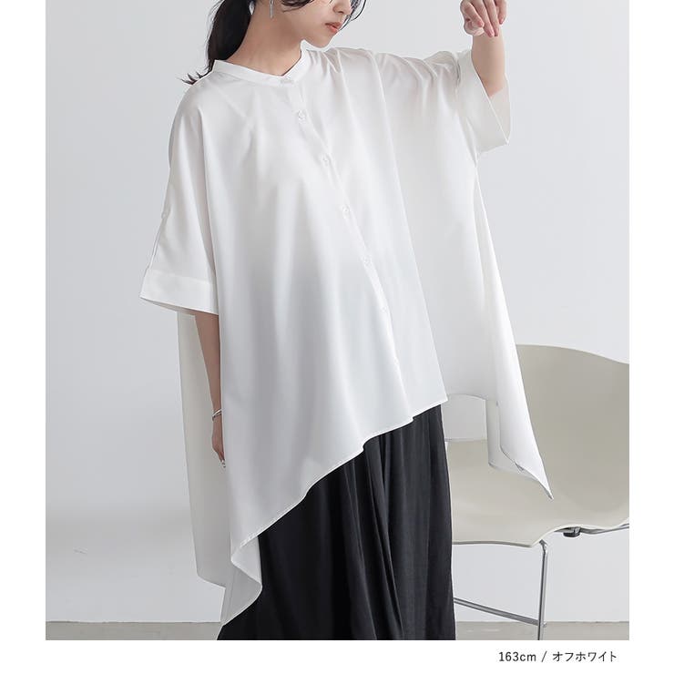 n'OrLABEL裾ヘムラインバンドカラーシャツ | osharewalker | 詳細画像8 