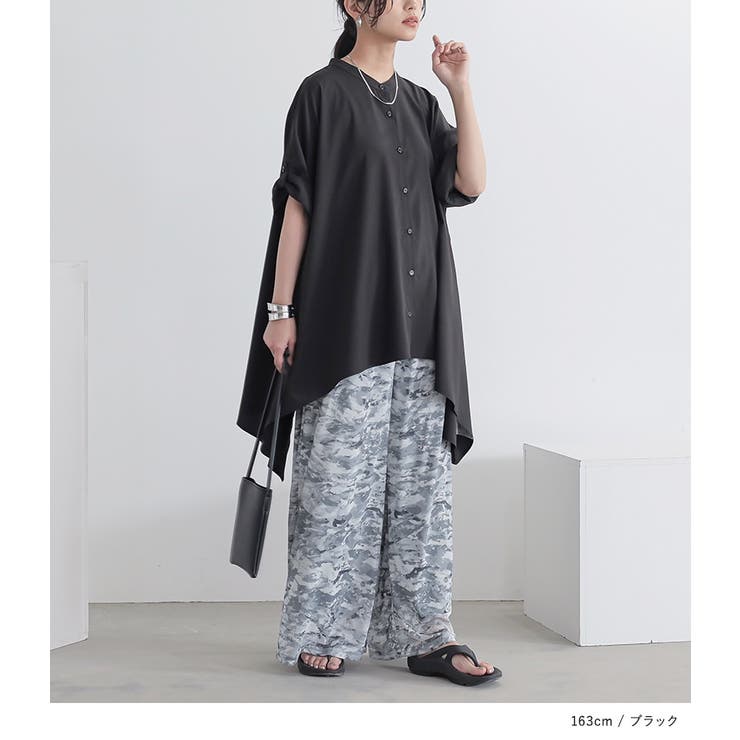 n'OrLABEL裾ヘムラインバンドカラーシャツ | osharewalker | 詳細画像11 