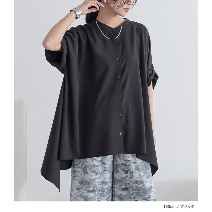 n'OrLABEL裾ヘムラインバンドカラーシャツ | osharewalker | 詳細画像12 