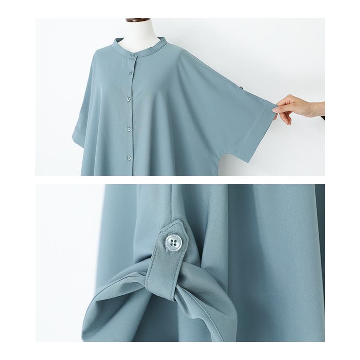 n'OrLABEL裾ヘムラインバンドカラーシャツ | osharewalker | 詳細画像19 