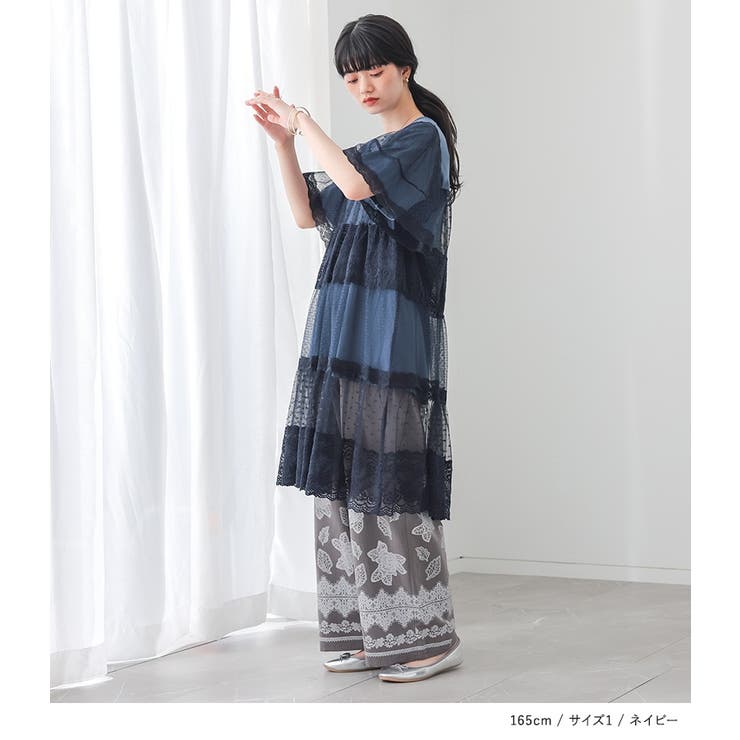 somari imaginationドットチュール＆レース切り替えカットソー  | osharewalker | 詳細画像15 