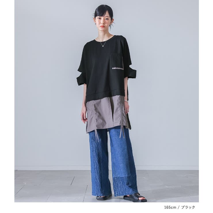 kOhAKUドロストシャツドッキングカットソー | osharewalker | 詳細画像8 