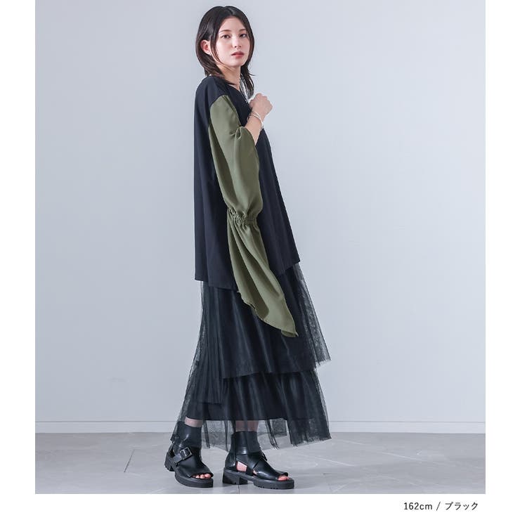 kOhAKUシフォンシャーリングアシメカットソー | osharewalker | 詳細画像9 