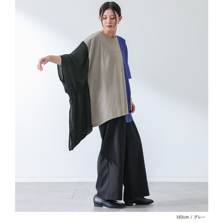 kOhAKUシフォンシャーリングアシメカットソー | osharewalker | 詳細画像11 
