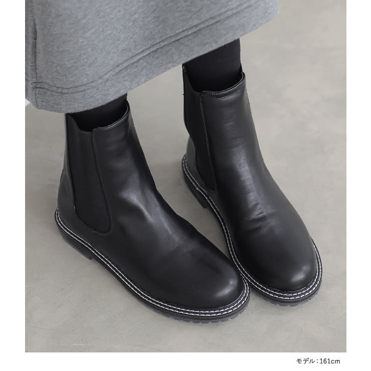 n'OrLABELダブルステッチミドルブーツ | osharewalker | 詳細画像7 