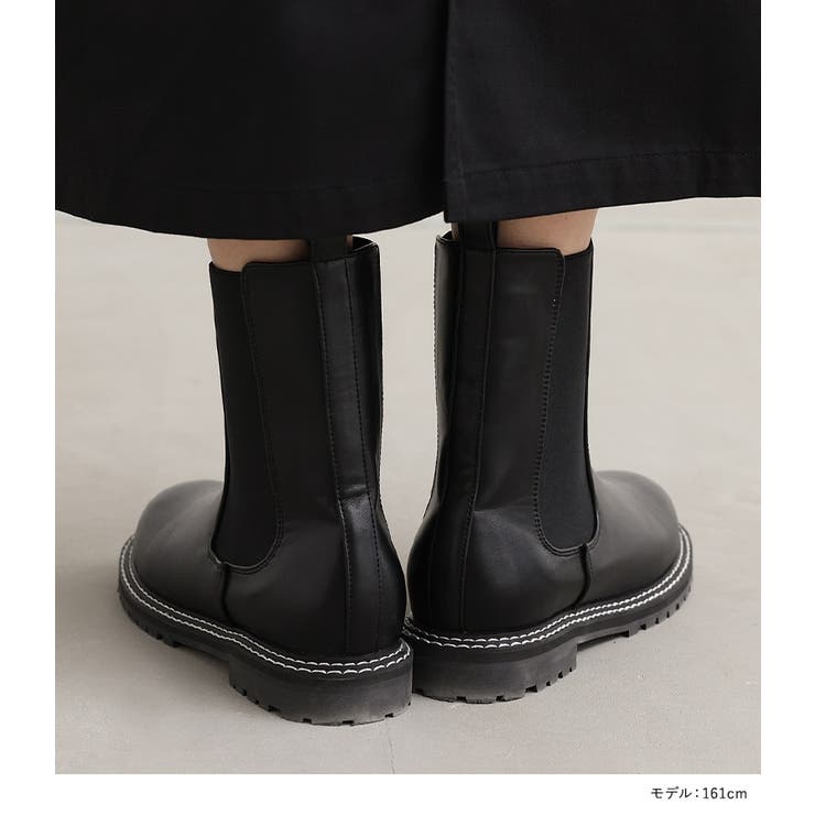 n'OrLABELダブルステッチミドルブーツ | osharewalker | 詳細画像10 