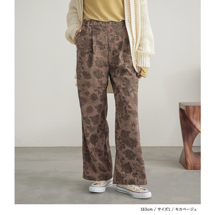n'OrLABELフラワーパターンコーデュロイパンツ | osharewalker | 詳細画像7 