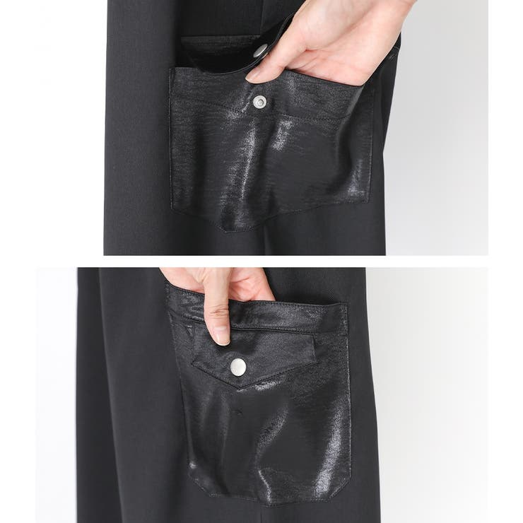 kOhAKU異素材デザインワイドパンツ | osharewalker | 詳細画像15 