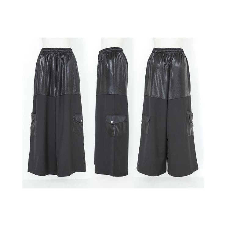 kOhAKU異素材デザインワイドパンツ | osharewalker | 詳細画像16 