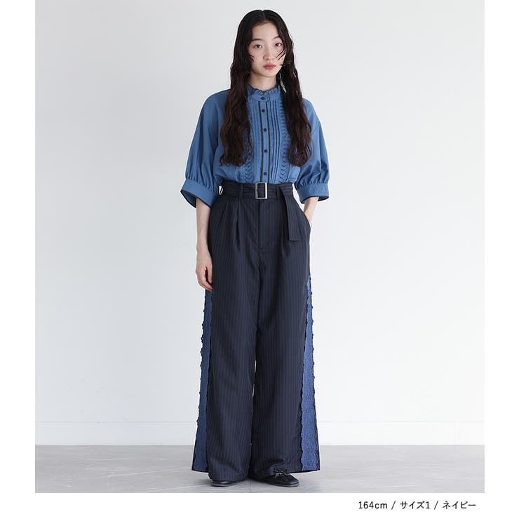 somari imaginationサイドレースワイドパンツ  | osharewalker | 詳細画像4 