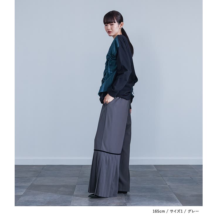 kOhAKUアシンメトリープリーツラインパンツ  | osharewalker | 詳細画像6 