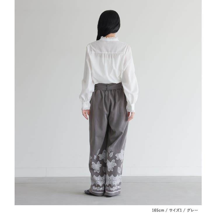 somari imaginationウエストリボンレースプリントパンツ  | osharewalker | 詳細画像10 