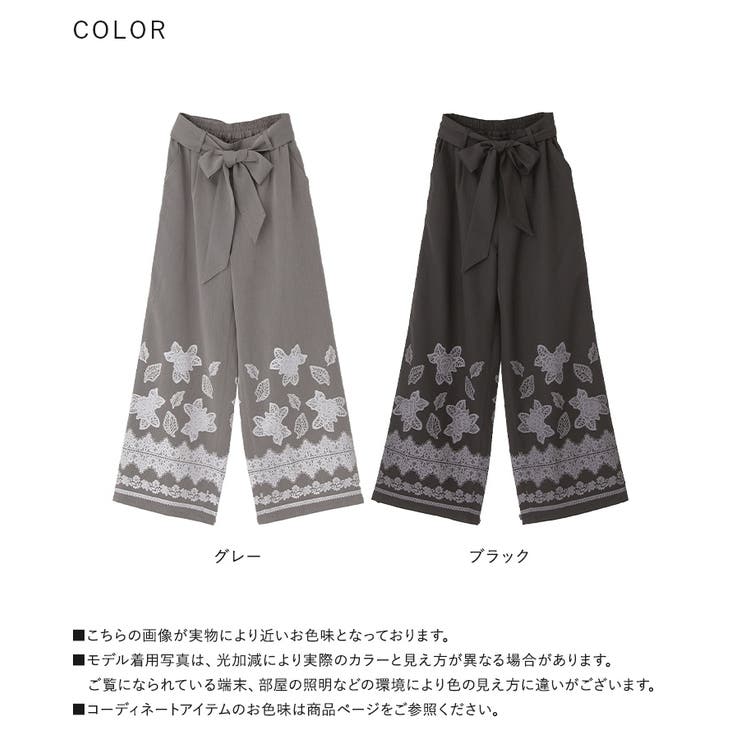 somari imaginationウエストリボンレースプリントパンツ  | osharewalker | 詳細画像17 