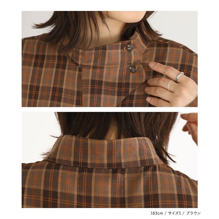 n'OrLABELタブ付きチェックワンピース | osharewalker | 詳細画像12 