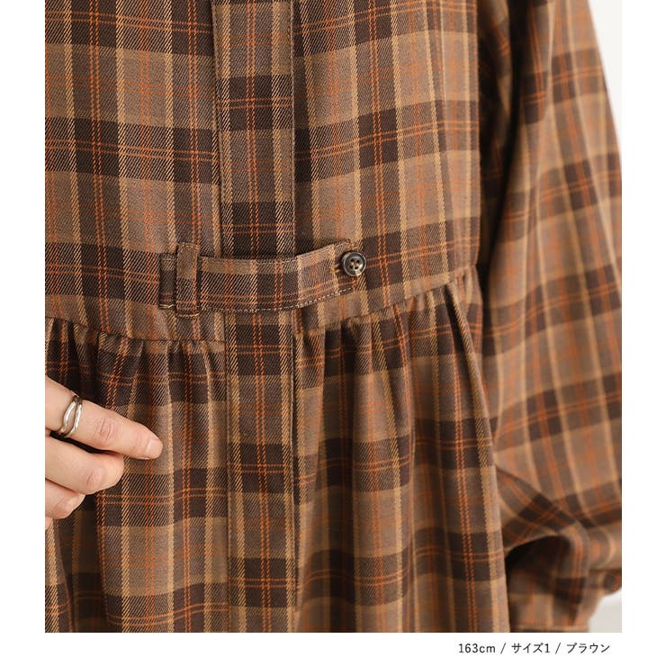 n'OrLABELタブ付きチェックワンピース | osharewalker | 詳細画像13 