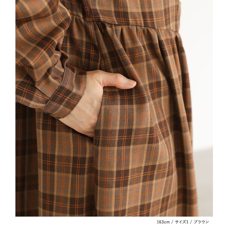 n'OrLABELタブ付きチェックワンピース | osharewalker | 詳細画像14 