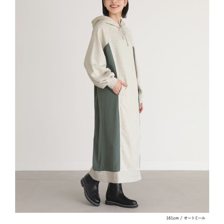 n'OrLABEL異素材配色スウェットワンピース | osharewalker | 詳細画像5 