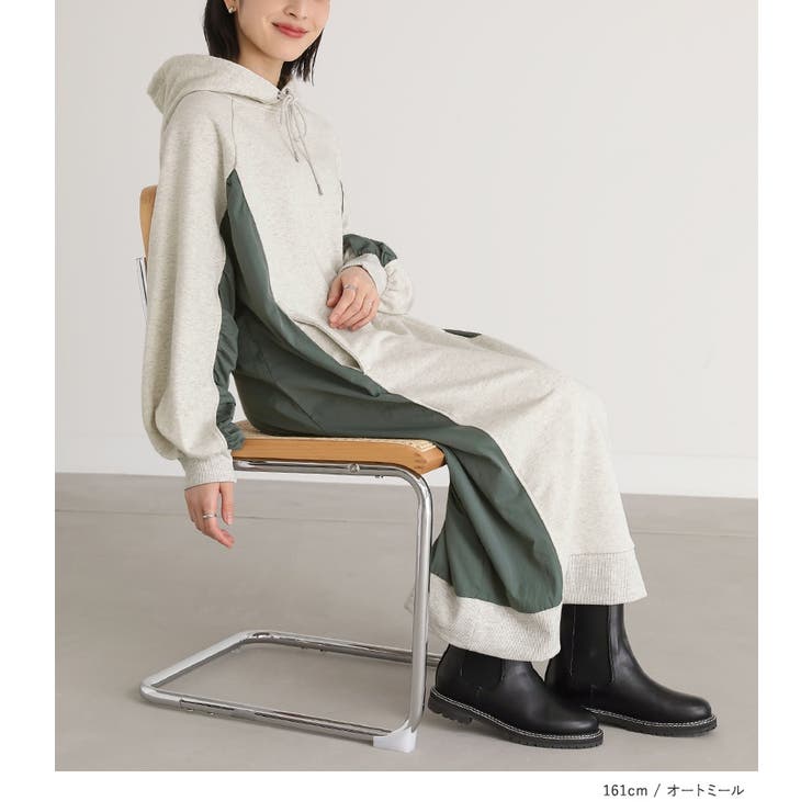 n'OrLABEL異素材配色スウェットワンピース | osharewalker | 詳細画像8 