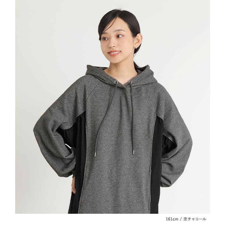 n'OrLABEL異素材配色スウェットワンピース | osharewalker | 詳細画像11 