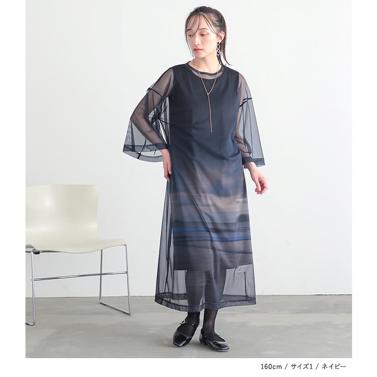 n'OrLABELプリントシアーワンピースセットアップ | osharewalker | 詳細画像7 