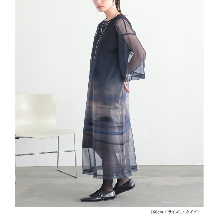 n'OrLABELプリントシアーワンピースセットアップ | osharewalker | 詳細画像9 