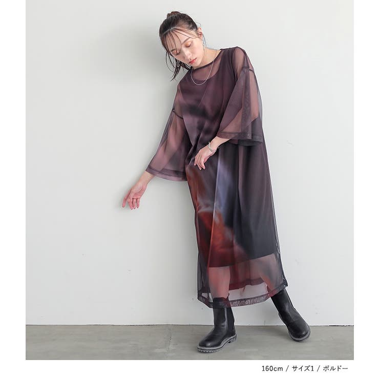 n'OrLABELプリントシアーワンピースセットアップ | osharewalker | 詳細画像12 