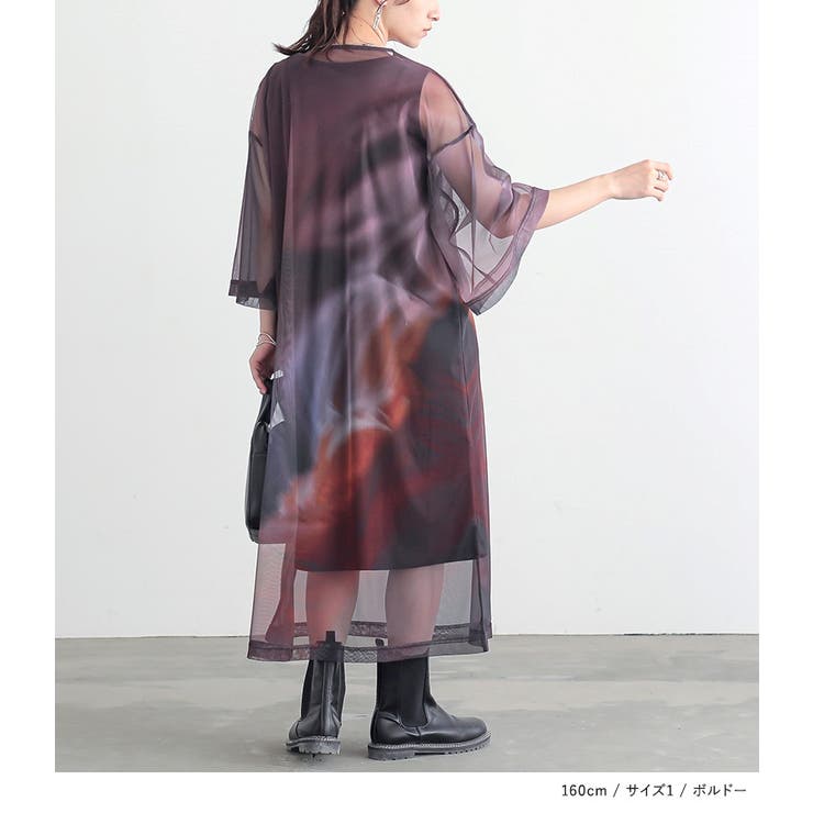 n'OrLABELプリントシアーワンピースセットアップ | osharewalker | 詳細画像13 