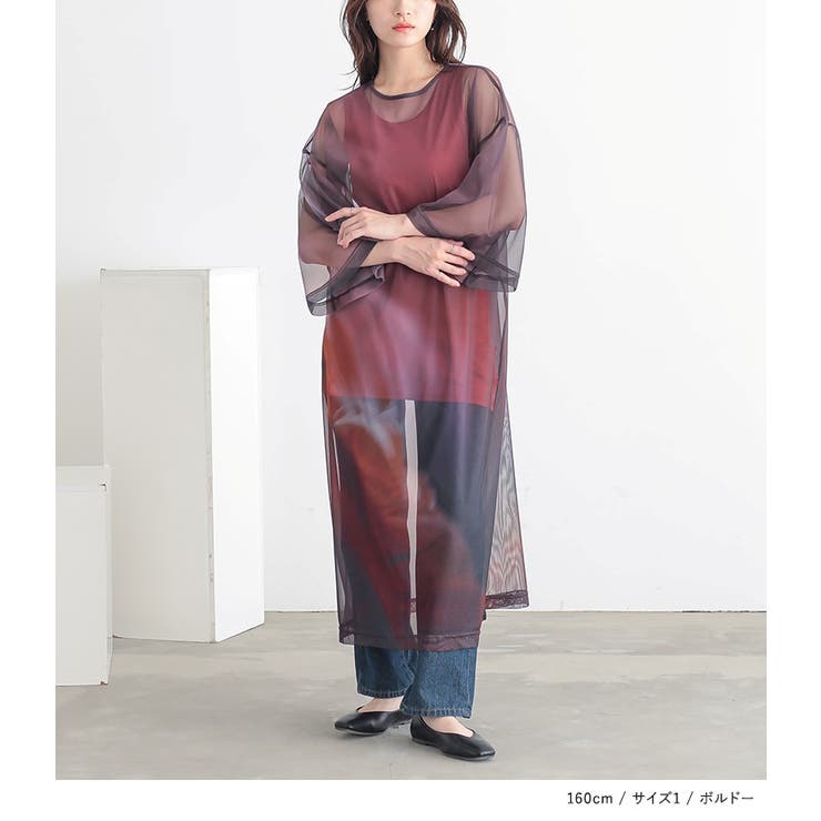 n'OrLABELプリントシアーワンピースセットアップ | osharewalker | 詳細画像14 