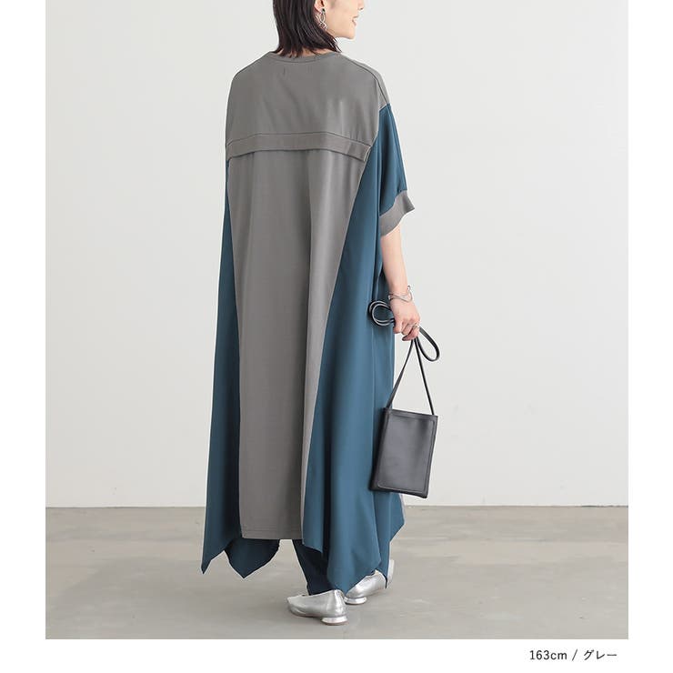 n'OrLABEL配色異素材切替えワンピース  | osharewalker | 詳細画像6 