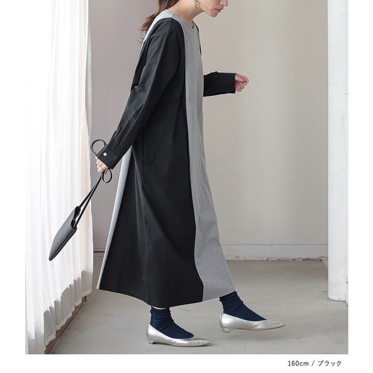 n'OrLABELベルト付き異素材配色ワンピース  | osharewalker | 詳細画像10 