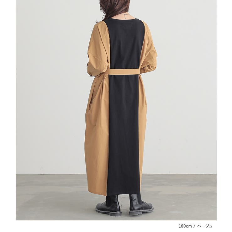 n'OrLABELベルト付き異素材配色ワンピース  | osharewalker | 詳細画像15 
