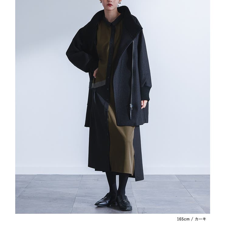 kOhAKU異素材配色切替シャツワンピース  | osharewalker | 詳細画像8 