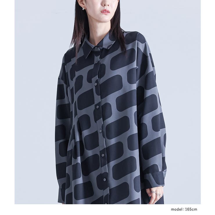 kOhAKUスクエアプリントシャツワンピース  | osharewalker | 詳細画像4 