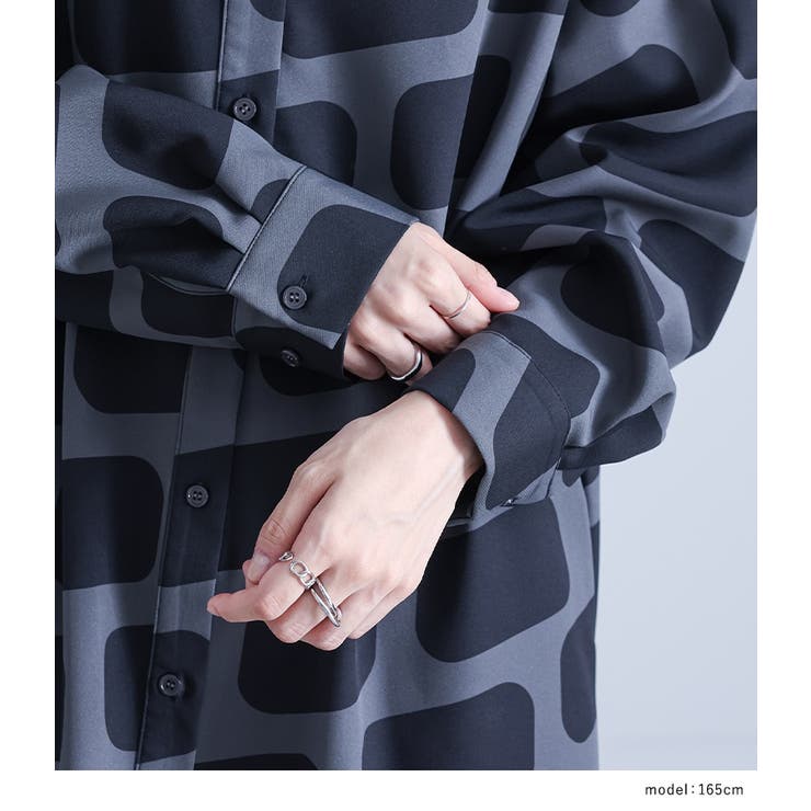 kOhAKUスクエアプリントシャツワンピース  | osharewalker | 詳細画像12 