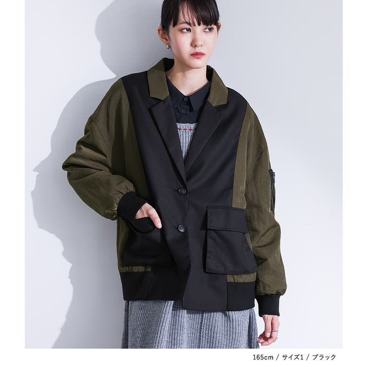 kOhAKU異素材切替テーラードジャケット  | osharewalker | 詳細画像6 