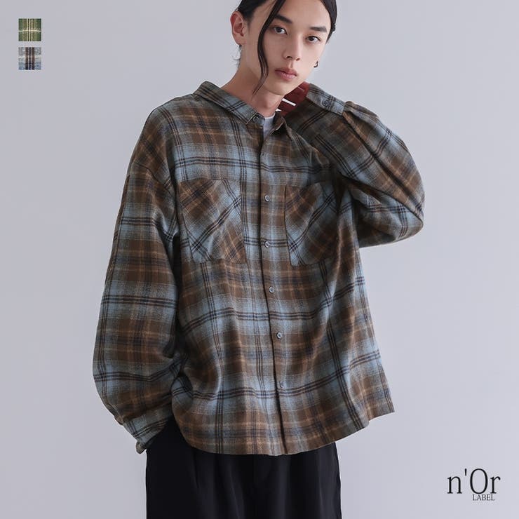 n'OrLABELチェック柄フランネルシャツ[品番：MITW0017443
