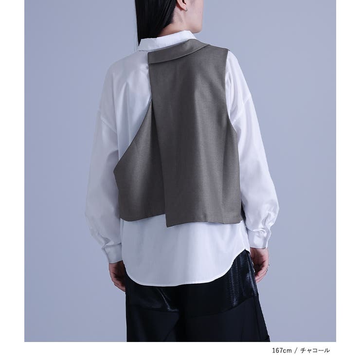 kOhAKUジレレイヤード風シャツ[品番：MITW0017568