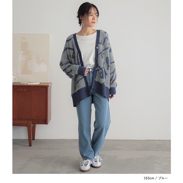 n'OrLABELVネックフェザーヤーンカーディガン | osharewalker | 詳細画像8 