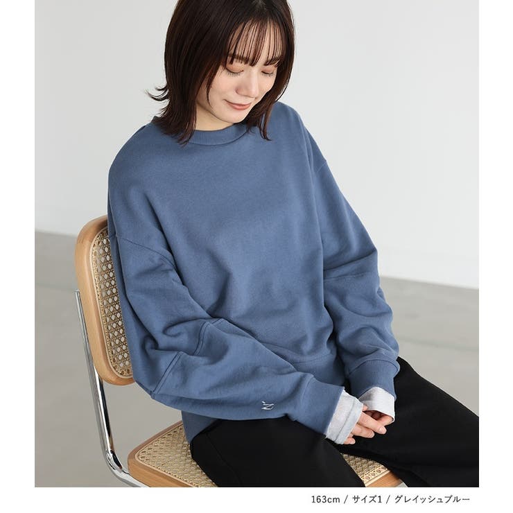 n'OrLABEL立体袖ワンポイント刺繍スウェット[品番：MITW0017460