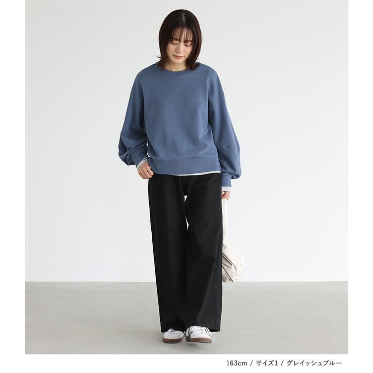 n'OrLABEL立体袖ワンポイント刺繍スウェット[品番：MITW0017460