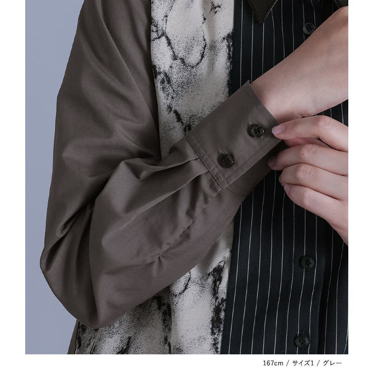 kOhAKU異素材切替シャツ | osharewalker | 詳細画像14 