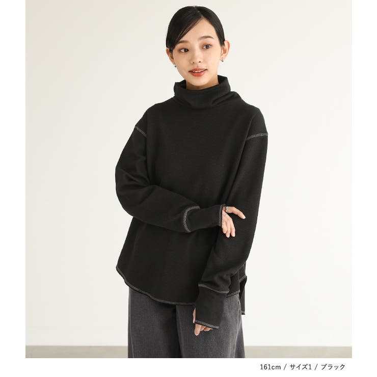 n'OrLABEL配色ステッチワッフルタートルカットソー | osharewalker | 詳細画像11 