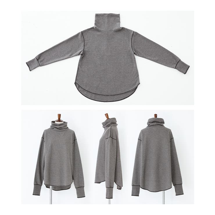 n'OrLABEL配色ステッチワッフルタートルカットソー | osharewalker | 詳細画像18 