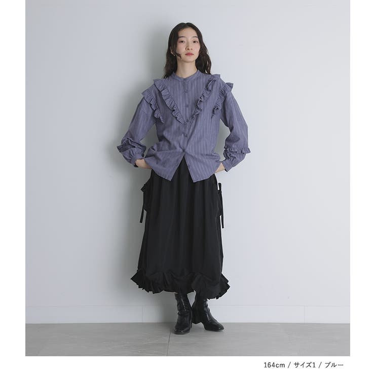 somari imaginationストライプフリルブラウス | osharewalker | 詳細画像11 