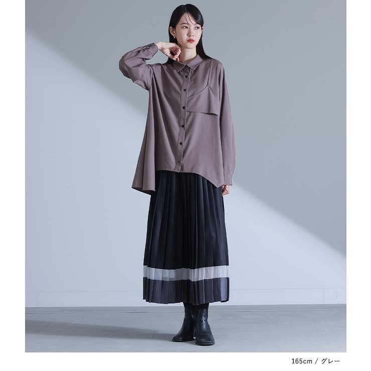 kOhAKUレイヤード風アシンメトリーシャツ[品番：MITW0018371